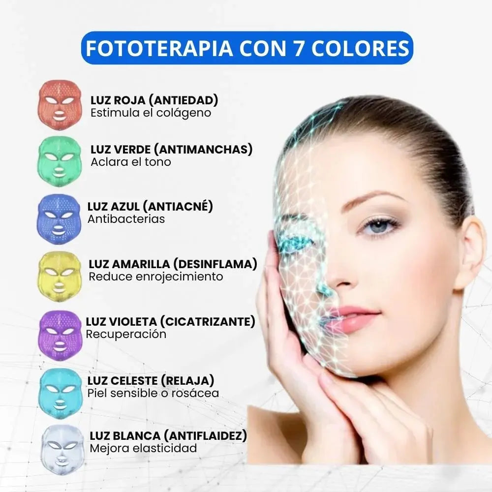 ✨ DermaBelle LED 7 en 1 — Rejuvenece, Ilumina y Transforma tu Piel en Semanas 🌈